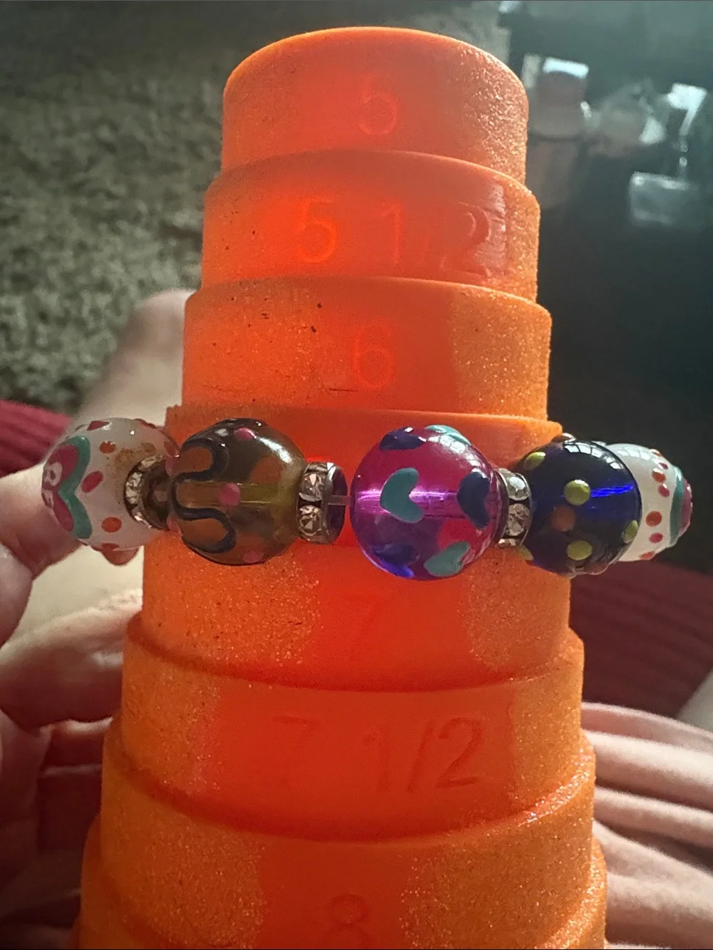 Kids Multicolor 'BFF' Beaded Charm Bracelet - Cute Heart & Polka Dot Design